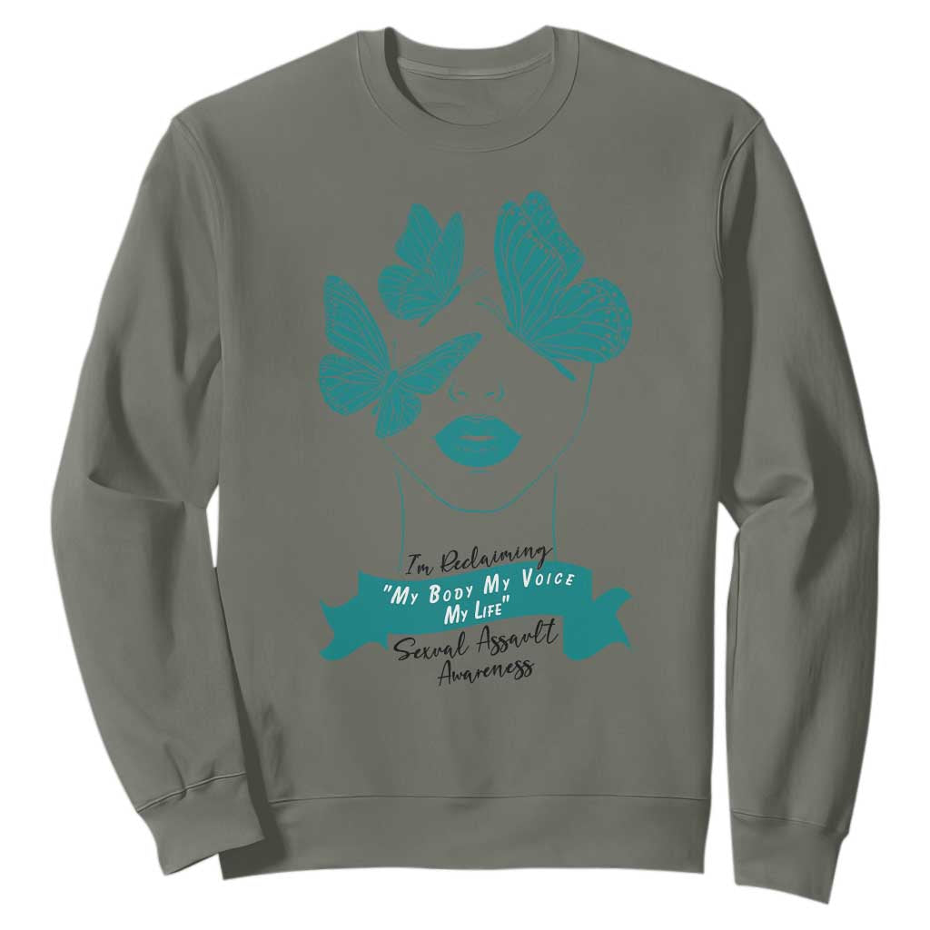 Sexual Assault Prevention Support Sweatshirt I Am Reclaiming My Body My Voice My Life