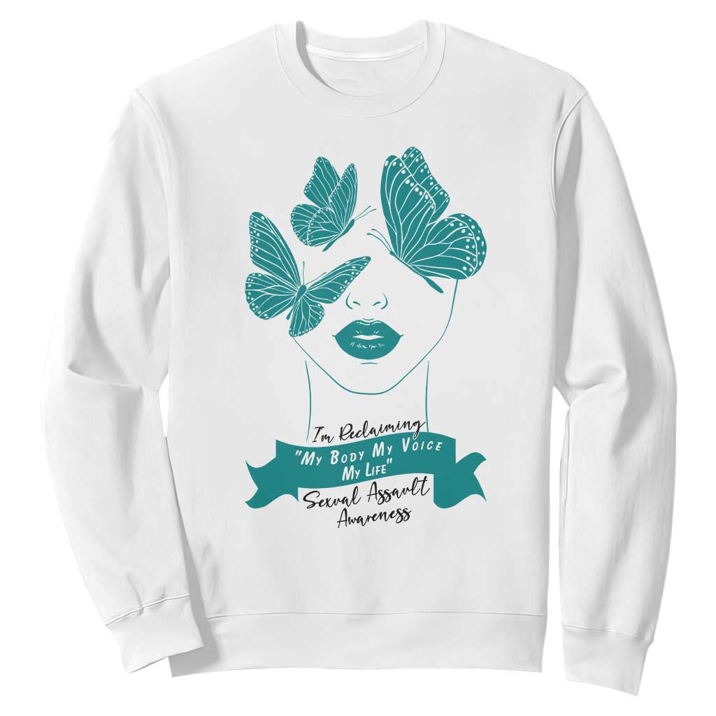 Sexual Assault Prevention Support Sweatshirt I Am Reclaiming My Body My Voice My Life