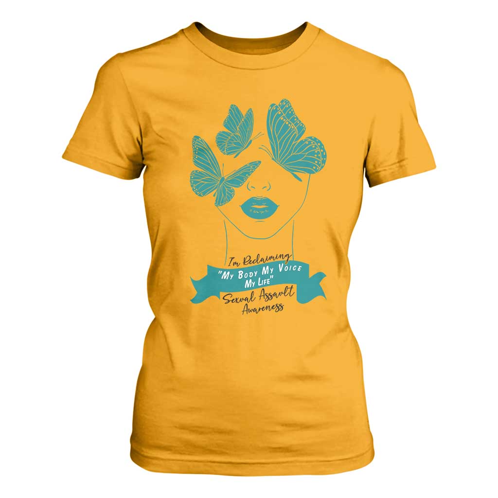 Sexual Assault Prevention Support T Shirt For Women I Am Reclaiming My Body My Voice My Life