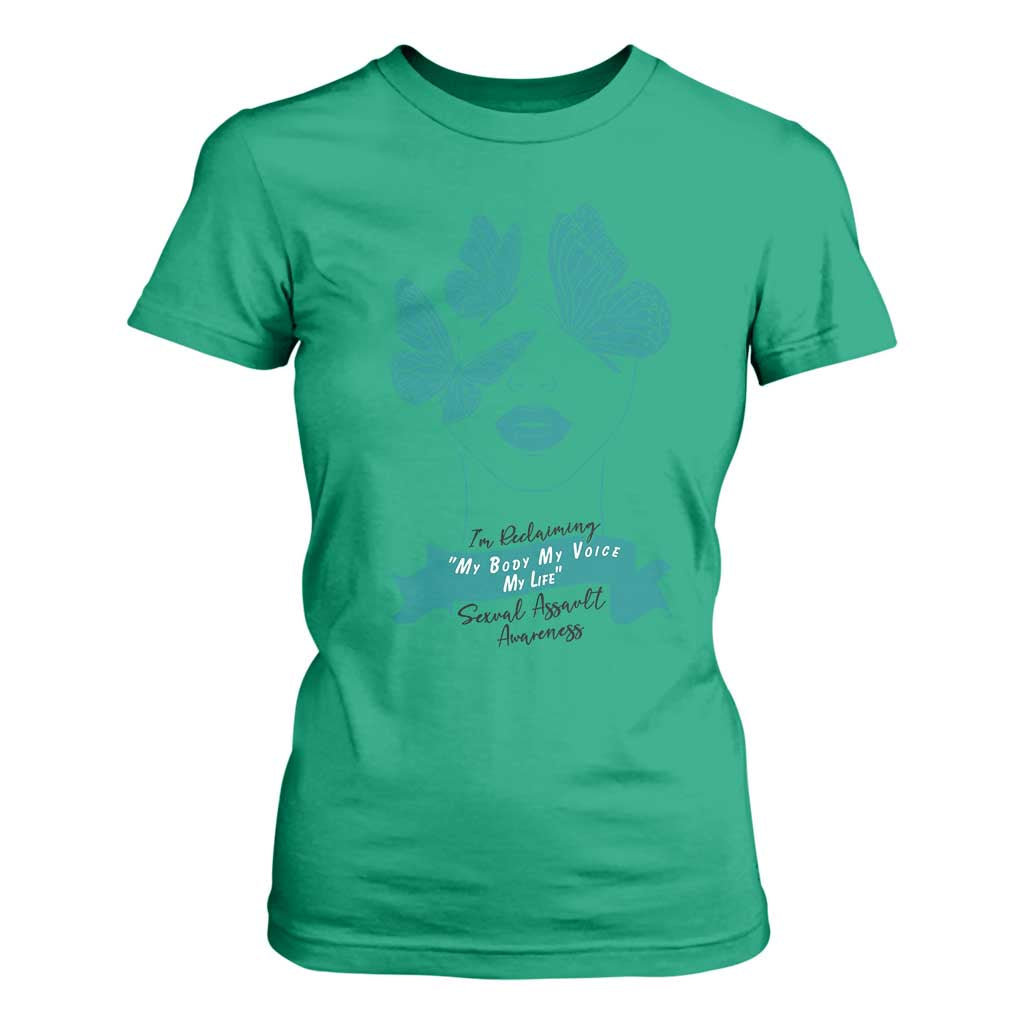 Sexual Assault Prevention Support T Shirt For Women I Am Reclaiming My Body My Voice My Life