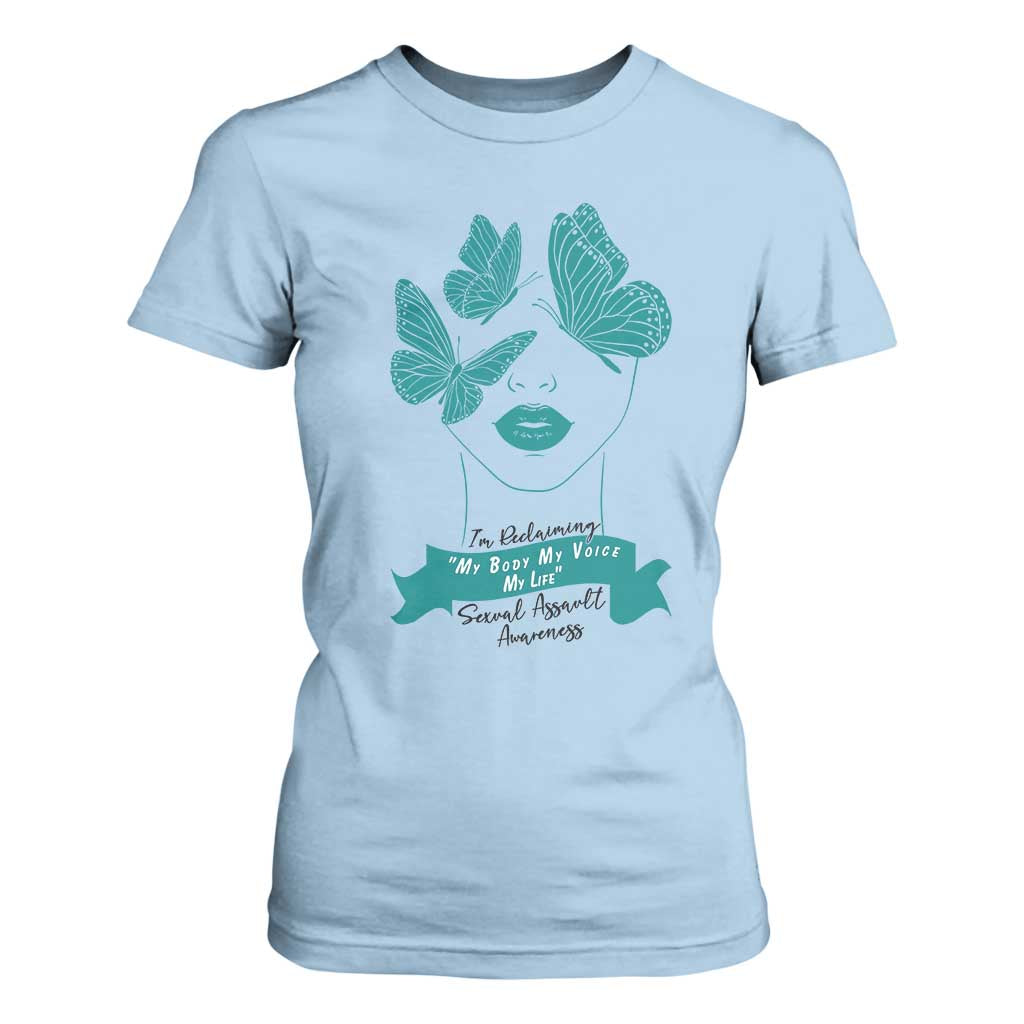 Sexual Assault Prevention Support T Shirt For Women I Am Reclaiming My Body My Voice My Life