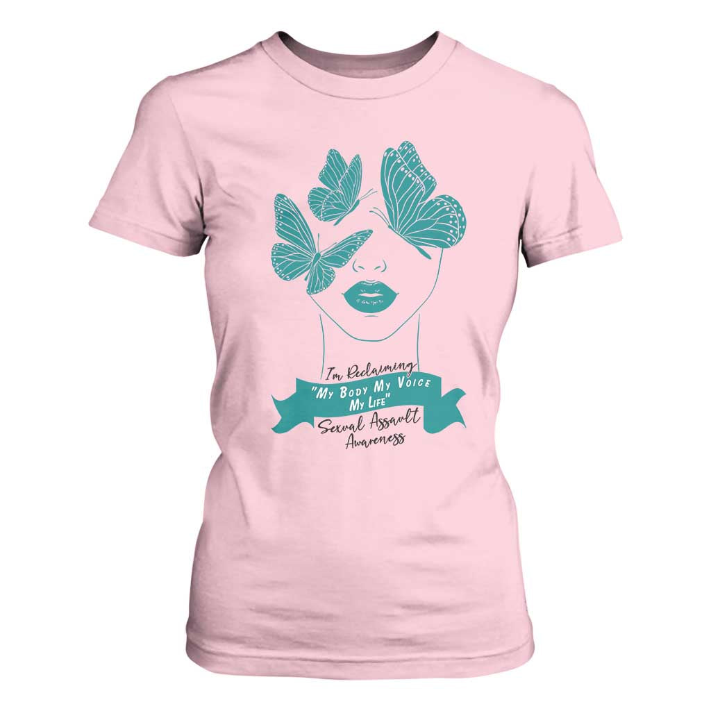 Sexual Assault Prevention Support T Shirt For Women I Am Reclaiming My Body My Voice My Life