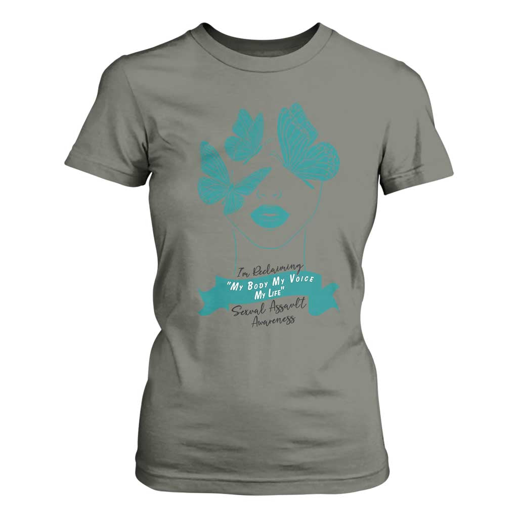Sexual Assault Prevention Support T Shirt For Women I Am Reclaiming My Body My Voice My Life