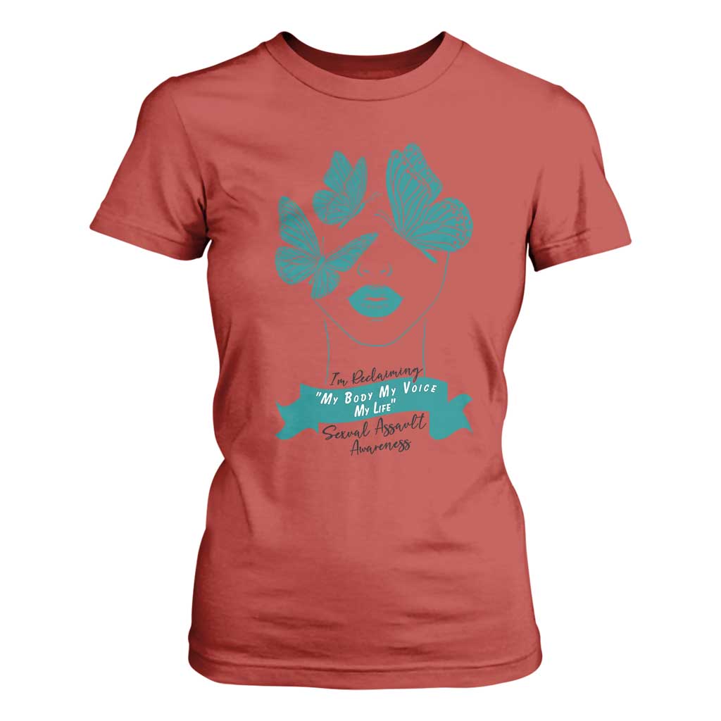 Sexual Assault Prevention Support T Shirt For Women I Am Reclaiming My Body My Voice My Life
