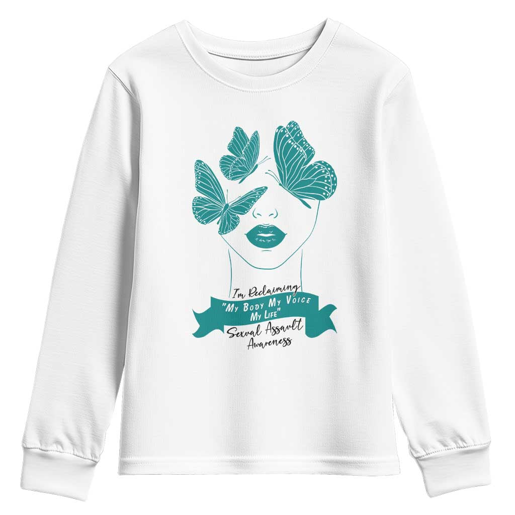 Sexual Assault Prevention Support Youth Sweatshirt I Am Reclaiming My Body My Voice My Life