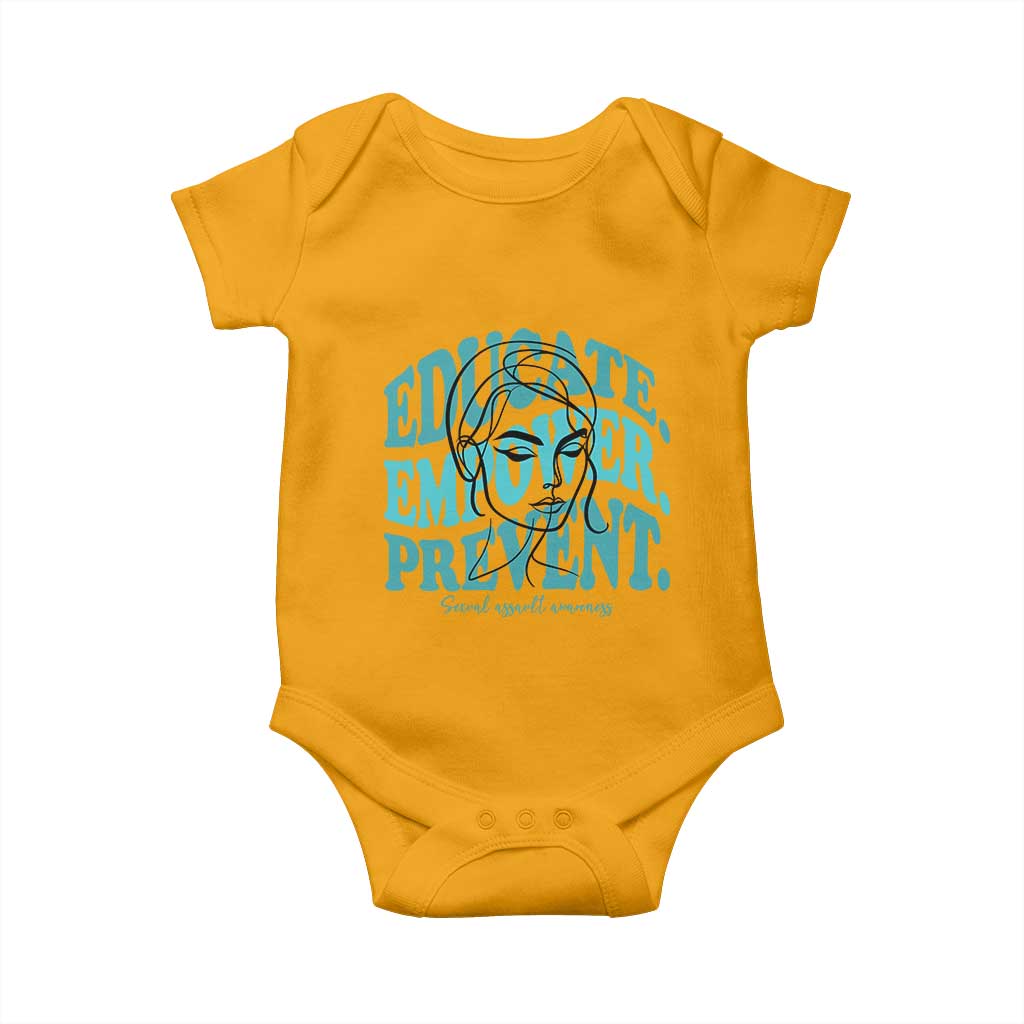 Sexual Assault Prevention Support Baby Onesie Educate Empower Prevent Women's Right