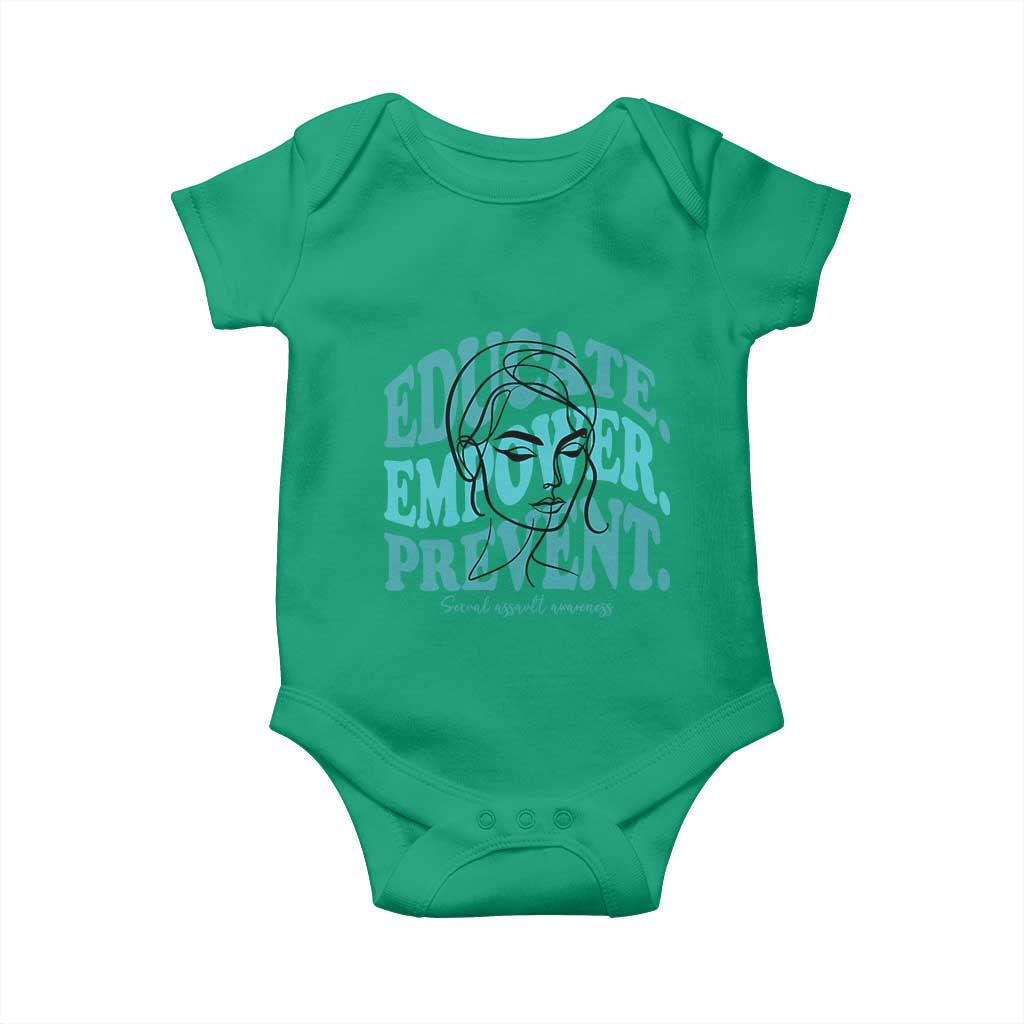 Sexual Assault Prevention Support Baby Onesie Educate Empower Prevent Women's Right