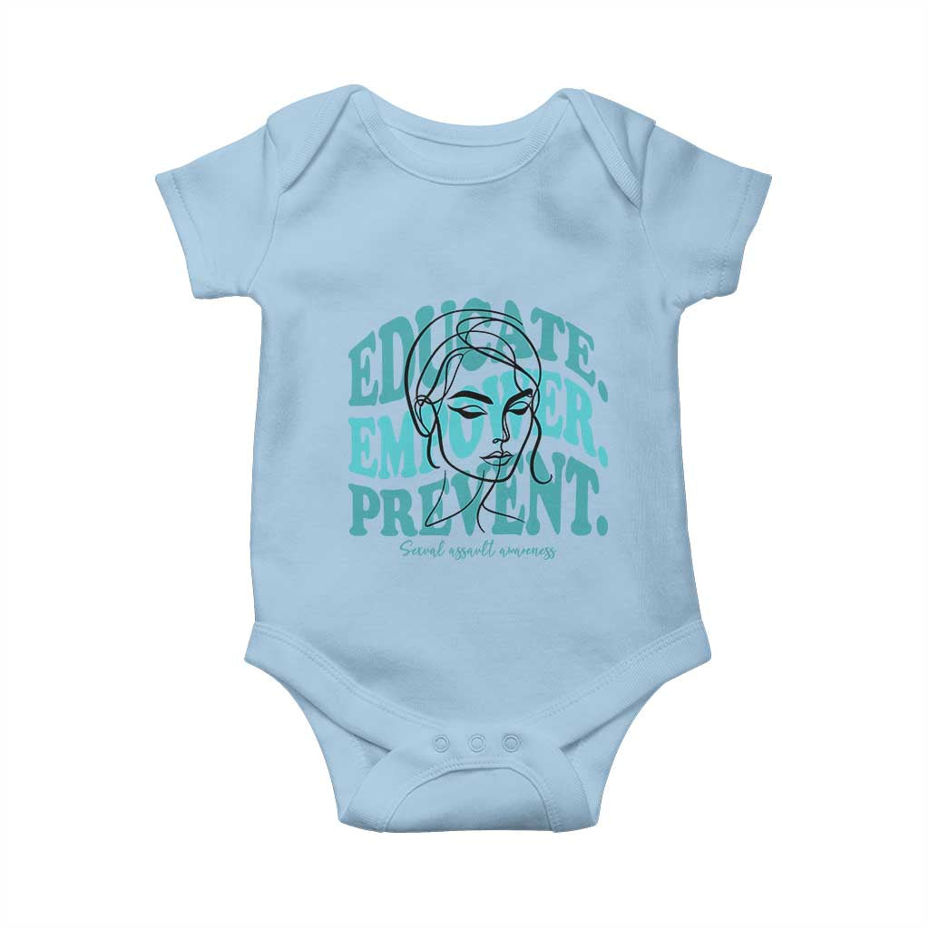 Sexual Assault Prevention Support Baby Onesie Educate Empower Prevent Women's Right