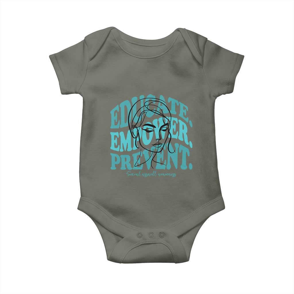 Sexual Assault Prevention Support Baby Onesie Educate Empower Prevent Women's Right