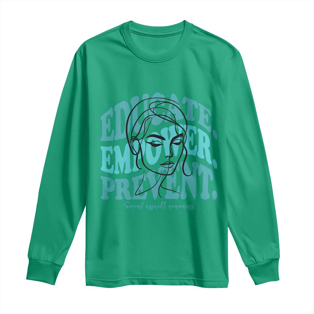 Sexual Assault Prevention Support Long Sleeve Shirt Educate Empower Prevent Women's Right