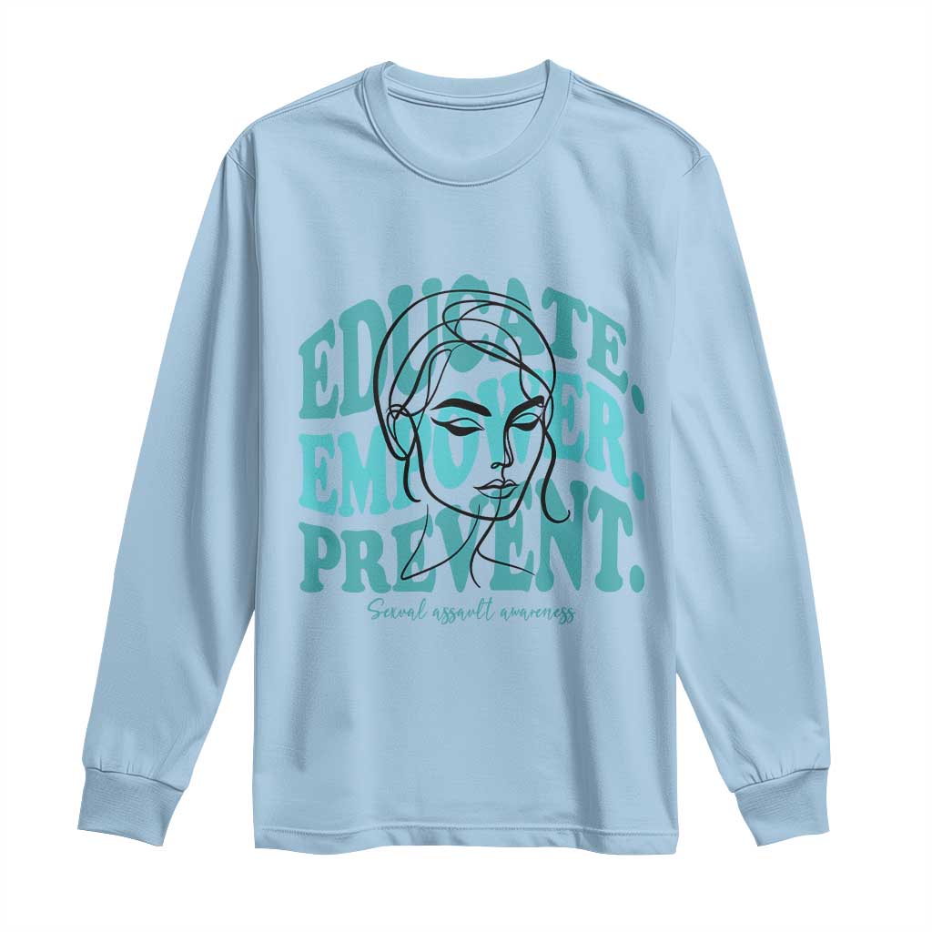 Sexual Assault Prevention Support Long Sleeve Shirt Educate Empower Prevent Women's Right