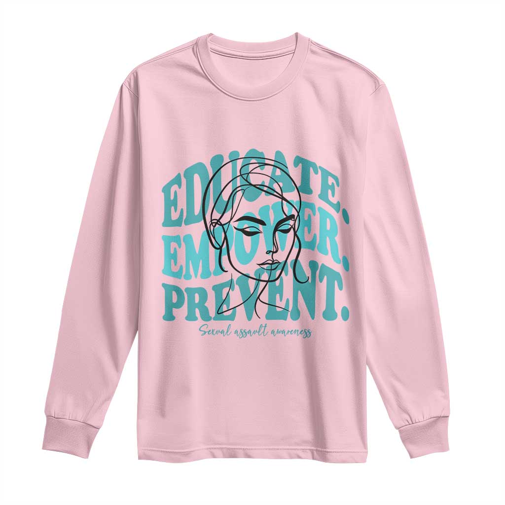 Sexual Assault Prevention Support Long Sleeve Shirt Educate Empower Prevent Women's Right