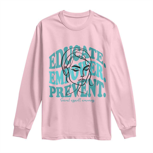 Sexual Assault Prevention Support Long Sleeve Shirt Educate Empower Prevent Women's Right
