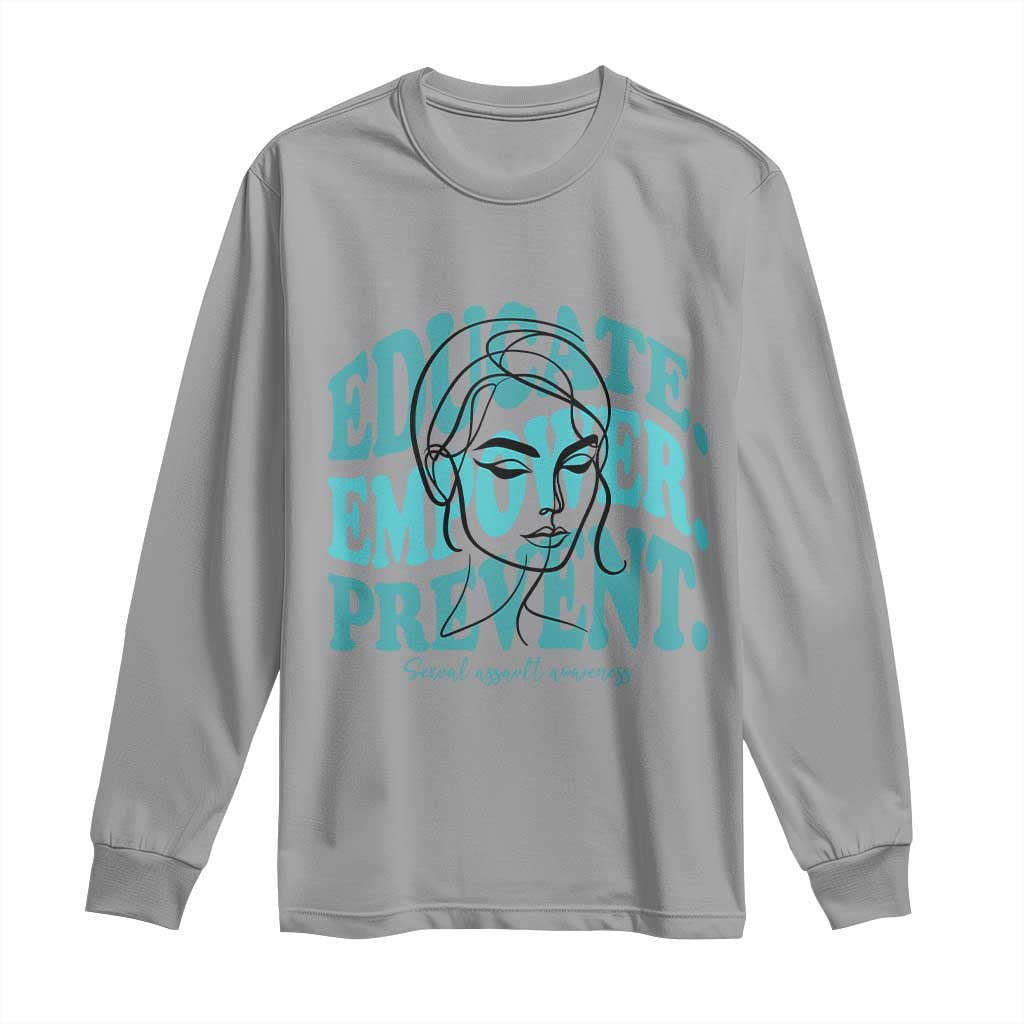 Sexual Assault Prevention Support Long Sleeve Shirt Educate Empower Prevent Women's Right