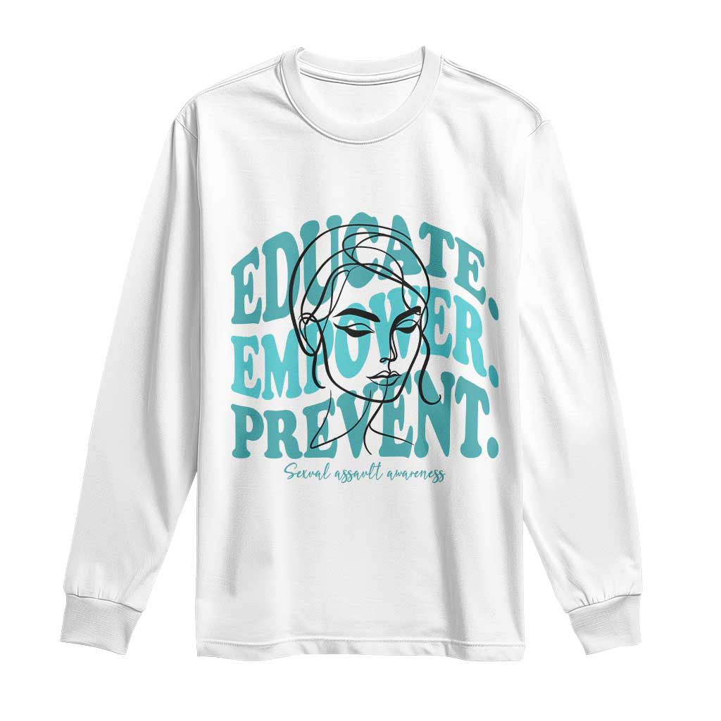 Sexual Assault Prevention Support Long Sleeve Shirt Educate Empower Prevent Women's Right