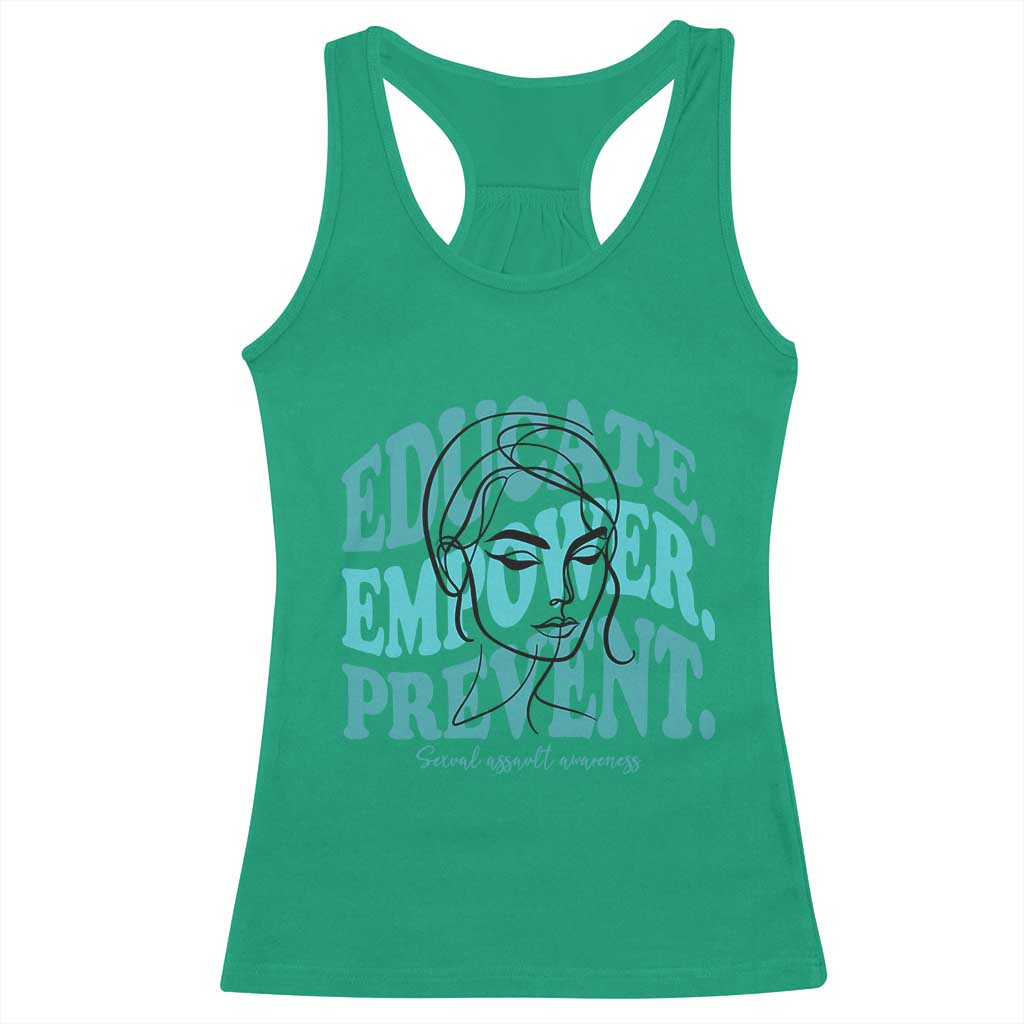 Sexual Assault Prevention Support Racerback Tank Top Educate Empower Prevent Women's Right