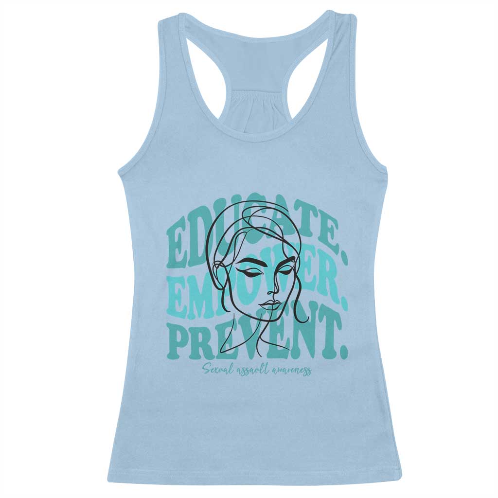 Sexual Assault Prevention Support Racerback Tank Top Educate Empower Prevent Women's Right