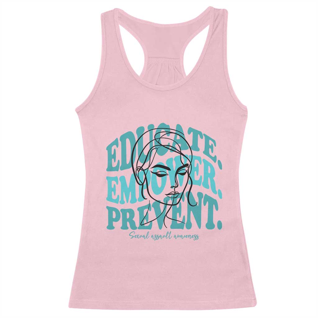Sexual Assault Prevention Support Racerback Tank Top Educate Empower Prevent Women's Right