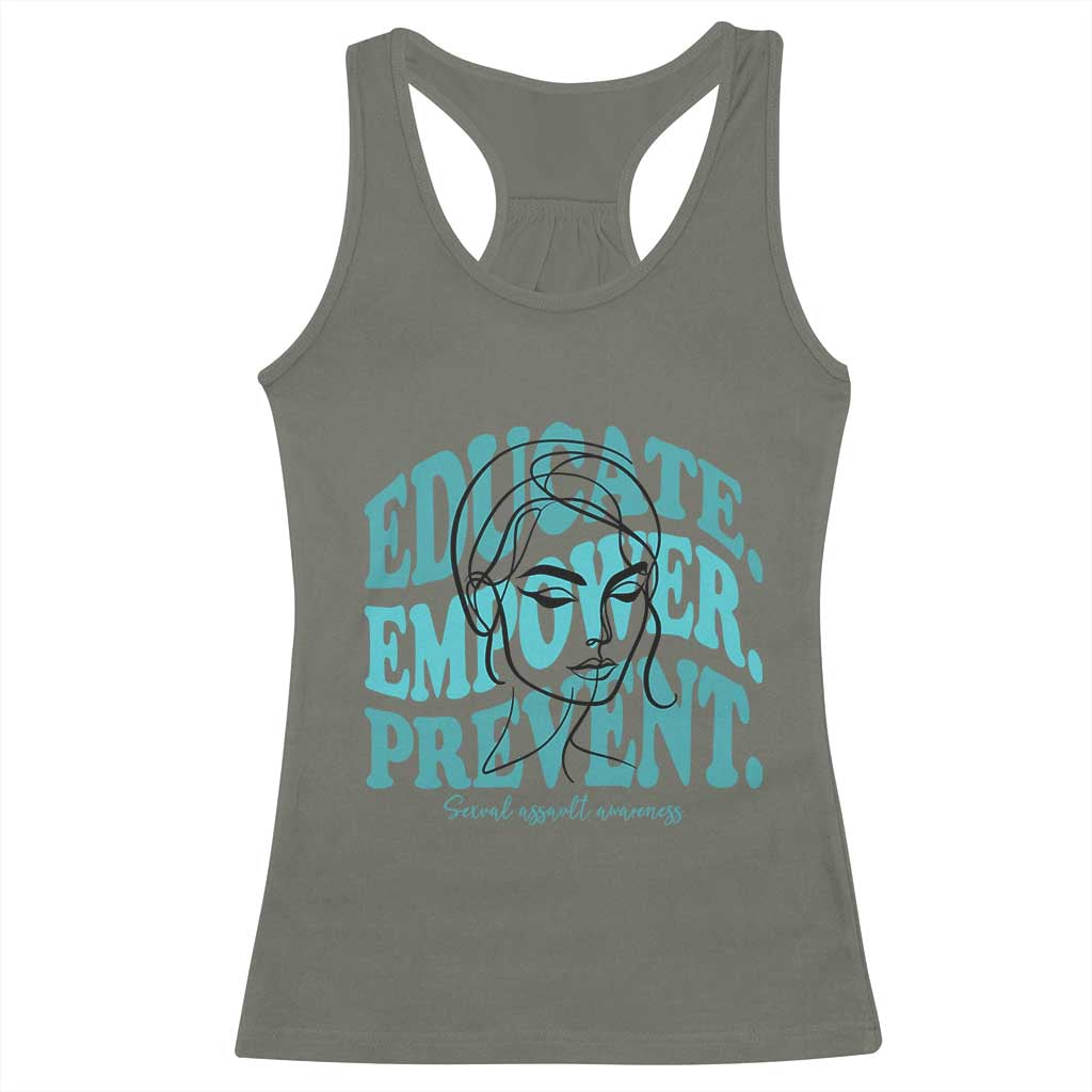 Sexual Assault Prevention Support Racerback Tank Top Educate Empower Prevent Women's Right