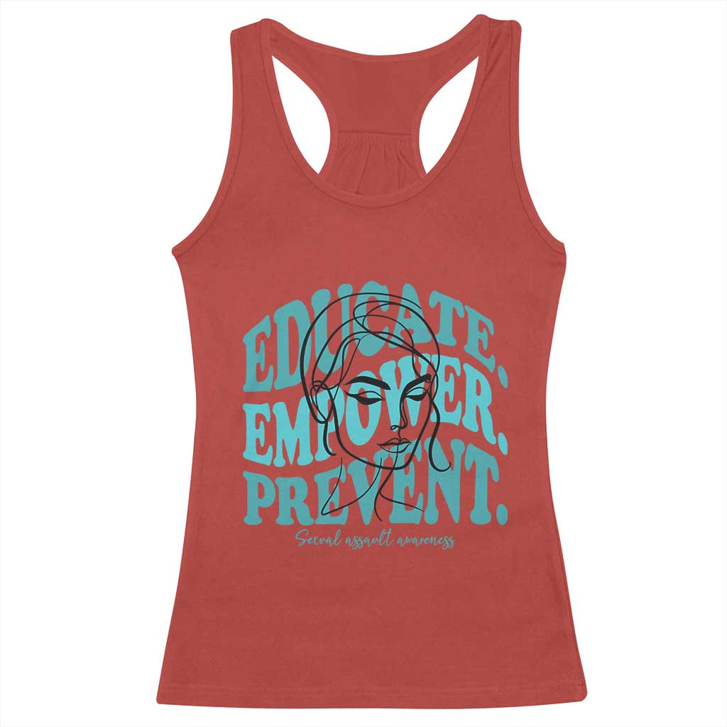 Sexual Assault Prevention Support Racerback Tank Top Educate Empower Prevent Women's Right
