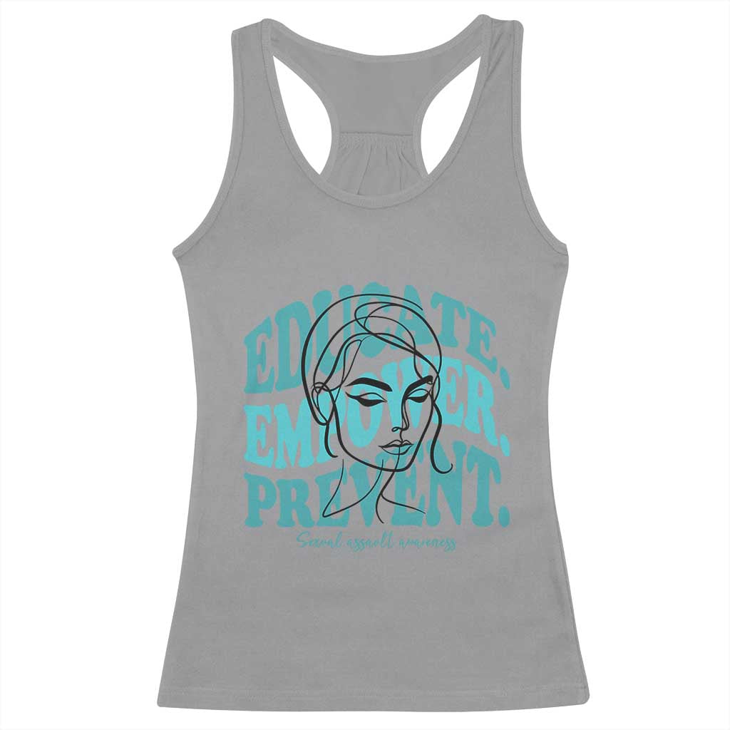 Sexual Assault Prevention Support Racerback Tank Top Educate Empower Prevent Women's Right