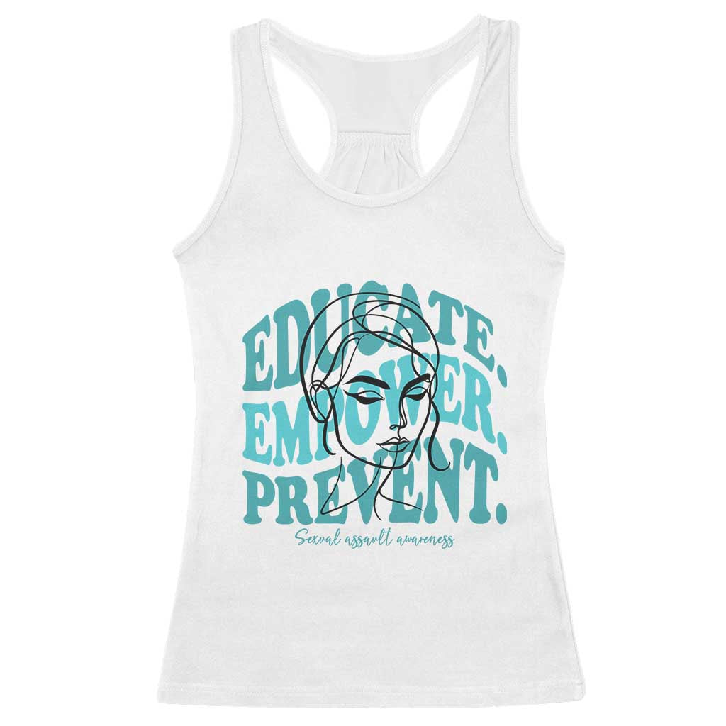 Sexual Assault Prevention Support Racerback Tank Top Educate Empower Prevent Women's Right