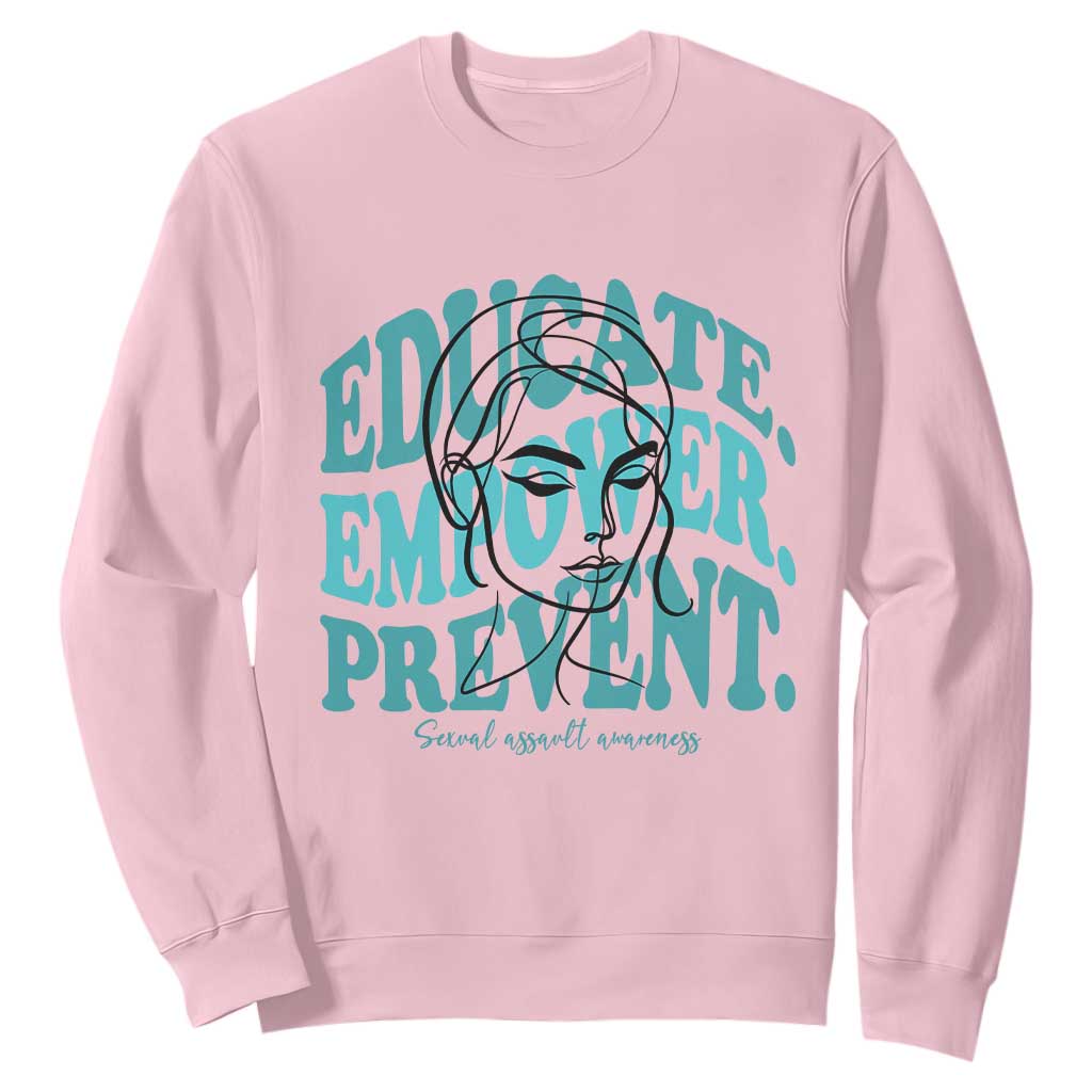 Sexual Assault Prevention Support Sweatshirt Educate Empower Prevent Women's Right