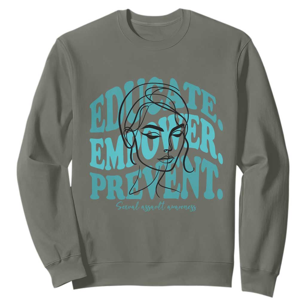 Sexual Assault Prevention Support Sweatshirt Educate Empower Prevent Women's Right