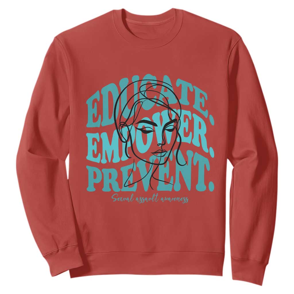 Sexual Assault Prevention Support Sweatshirt Educate Empower Prevent Women's Right