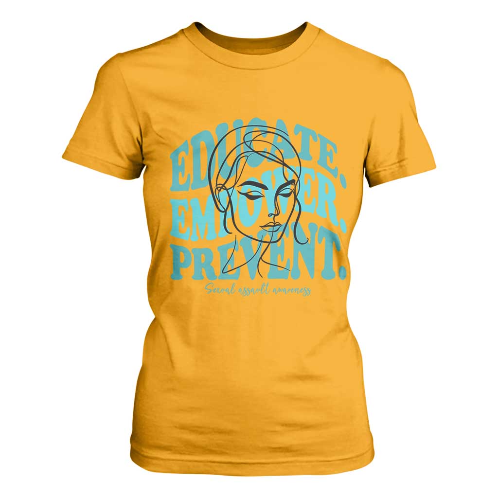 Sexual Assault Prevention Support T Shirt For Women Educate Empower Prevent Women's Right