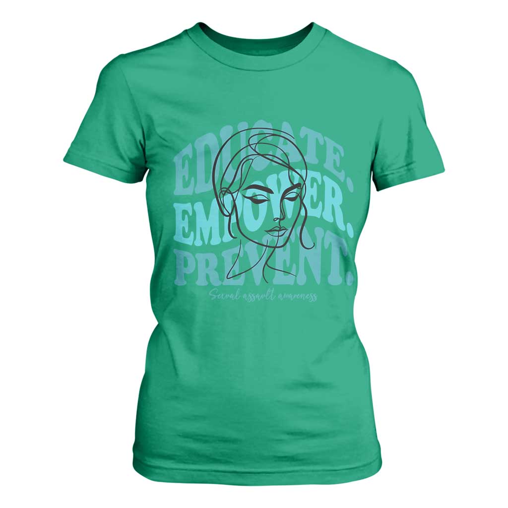 Sexual Assault Prevention Support T Shirt For Women Educate Empower Prevent Women's Right