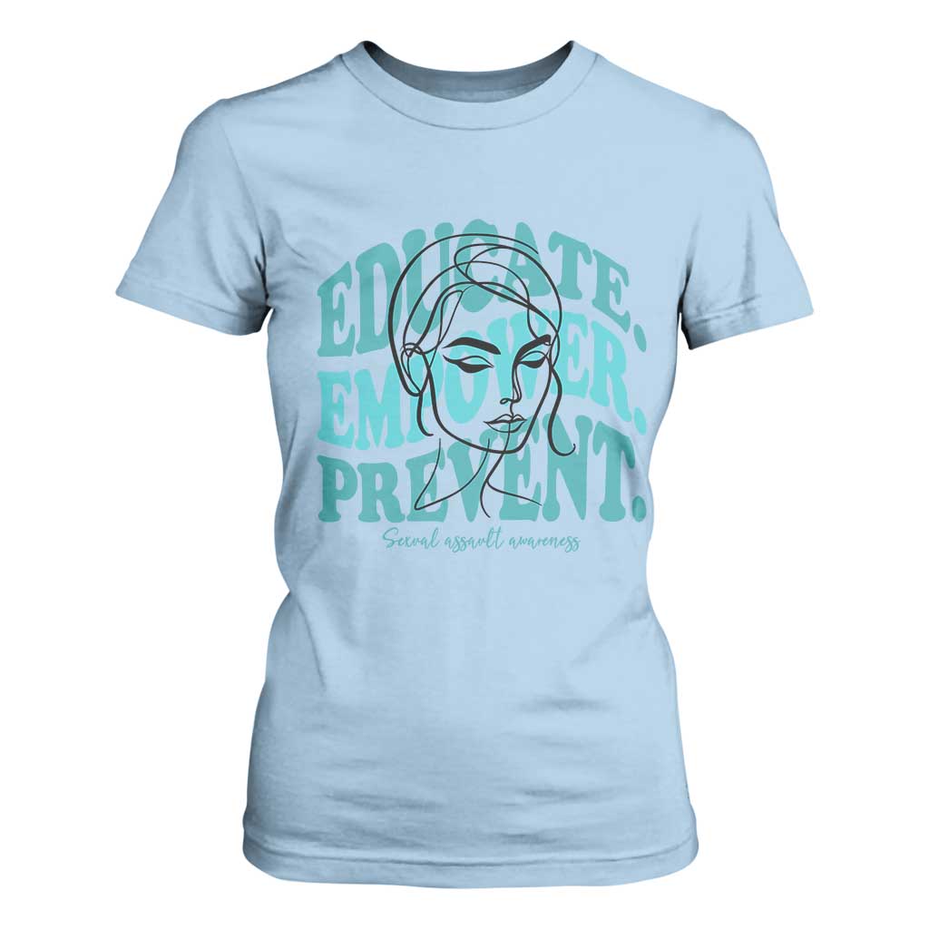 Sexual Assault Prevention Support T Shirt For Women Educate Empower Prevent Women's Right