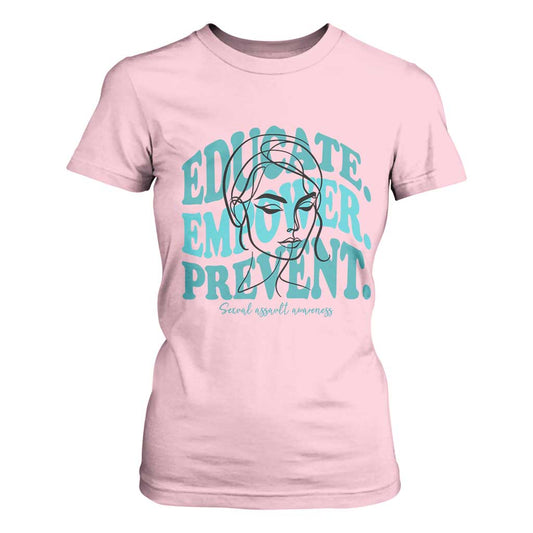Sexual Assault Prevention Support T Shirt For Women Educate Empower Prevent Women's Right