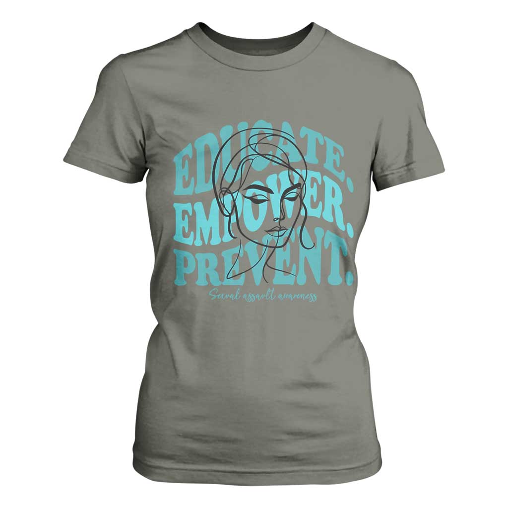 Sexual Assault Prevention Support T Shirt For Women Educate Empower Prevent Women's Right