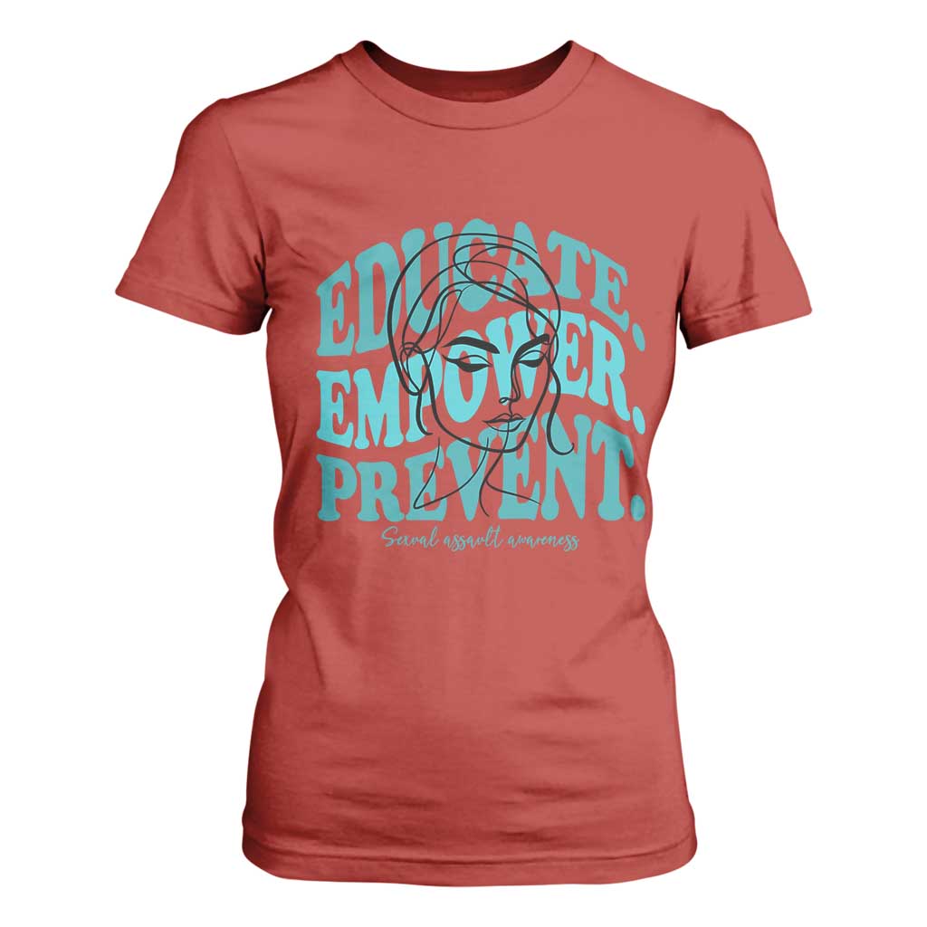 Sexual Assault Prevention Support T Shirt For Women Educate Empower Prevent Women's Right