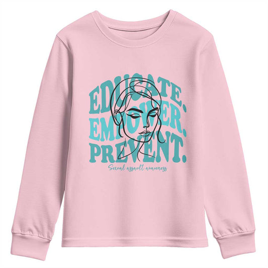 Sexual Assault Prevention Support Youth Sweatshirt Educate Empower Prevent Women's Right