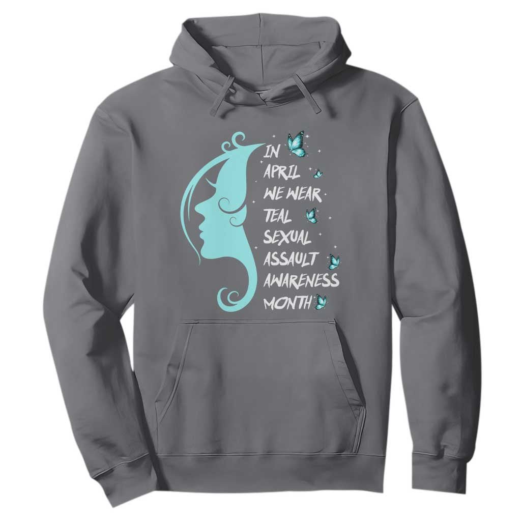 Sexual Assault Prevention Support Hoodie In April We Wear Teal Ribbon