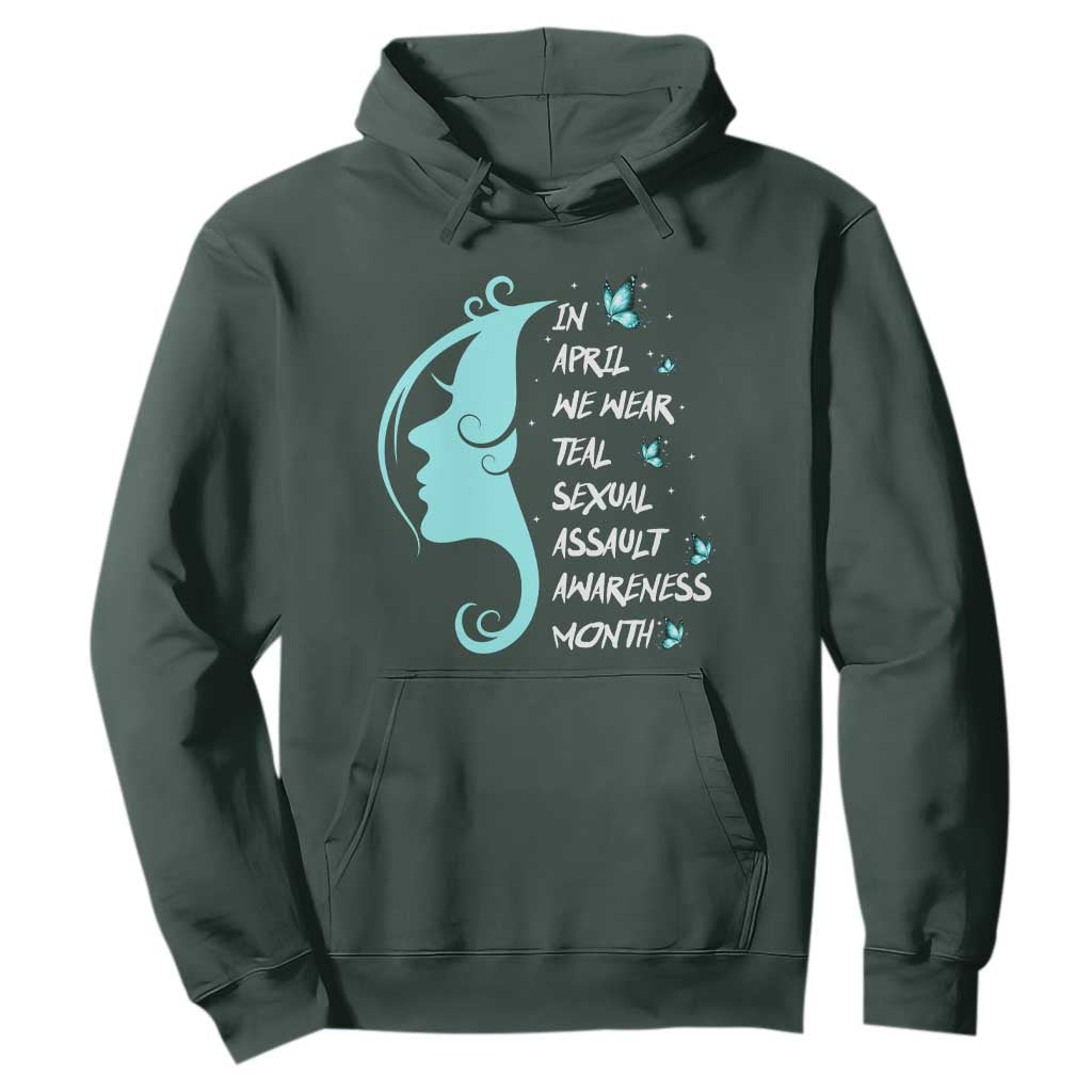 Sexual Assault Prevention Support Hoodie In April We Wear Teal Ribbon