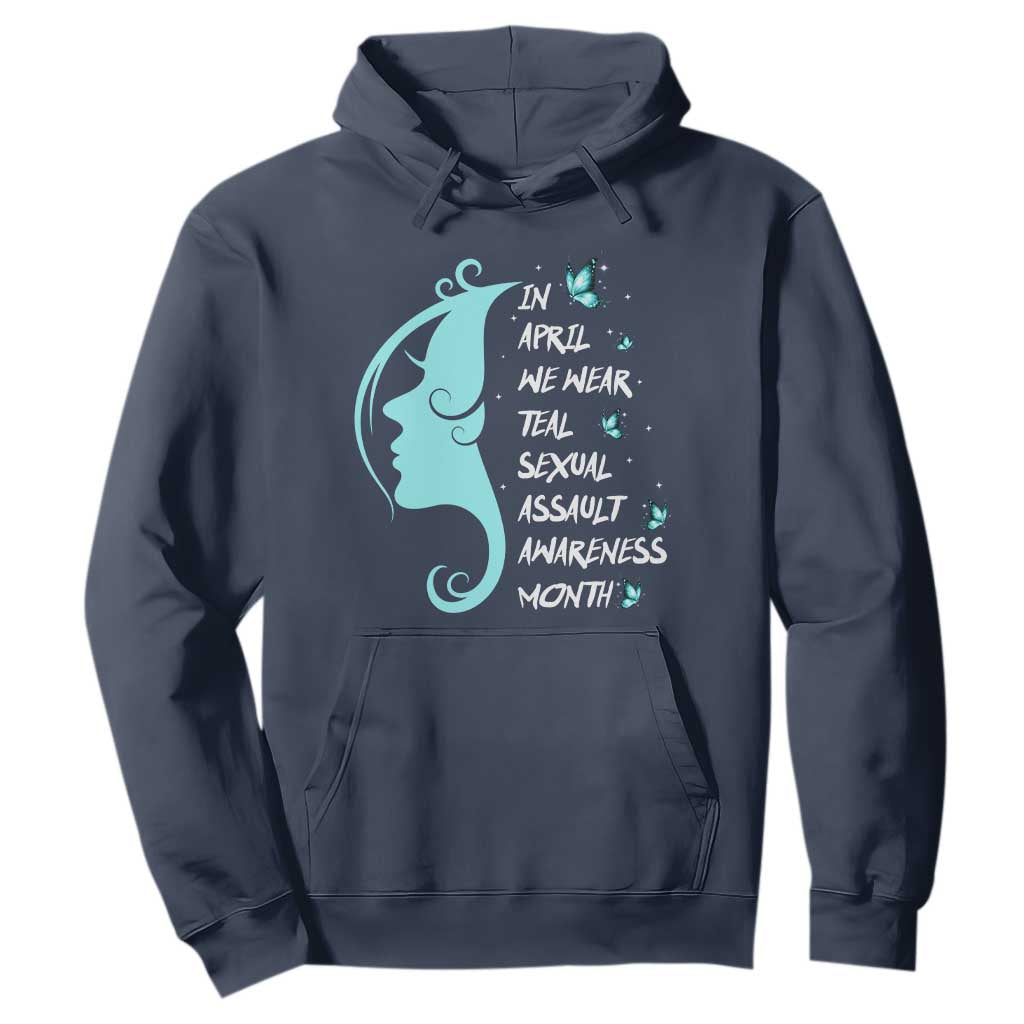 Sexual Assault Prevention Support Hoodie In April We Wear Teal Ribbon
