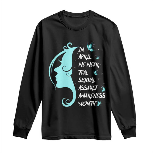Sexual Assault Prevention Support Long Sleeve Shirt In April We Wear Teal Ribbon