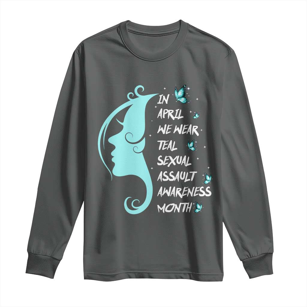 Sexual Assault Prevention Support Long Sleeve Shirt In April We Wear Teal Ribbon