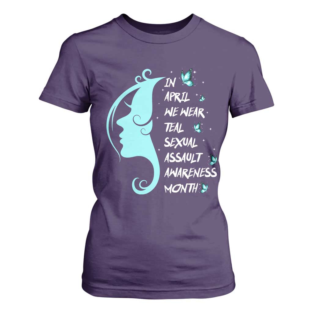 Sexual Assault Prevention Support T Shirt For Women In April We Wear Teal Ribbon