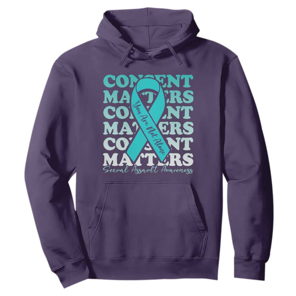 Sexual Assault Prevention Support Hoodie Teal Ribbon Consent Matters You Are Not Alone