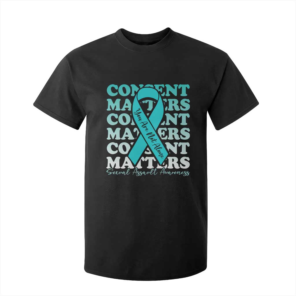 Sexual Assault Prevention Support T Shirt For Kid Teal Ribbon Consent Matters You Are Not Alone