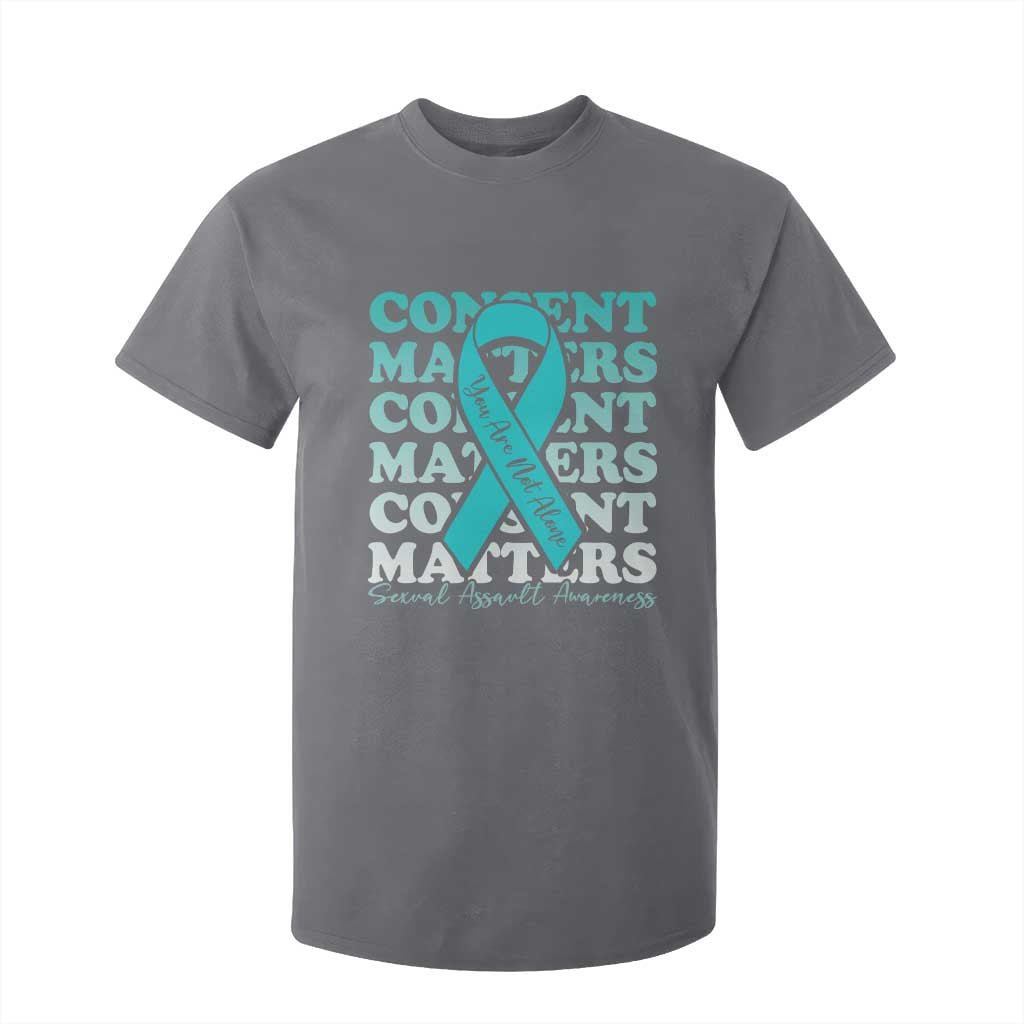 Sexual Assault Prevention Support T Shirt For Kid Teal Ribbon Consent Matters You Are Not Alone