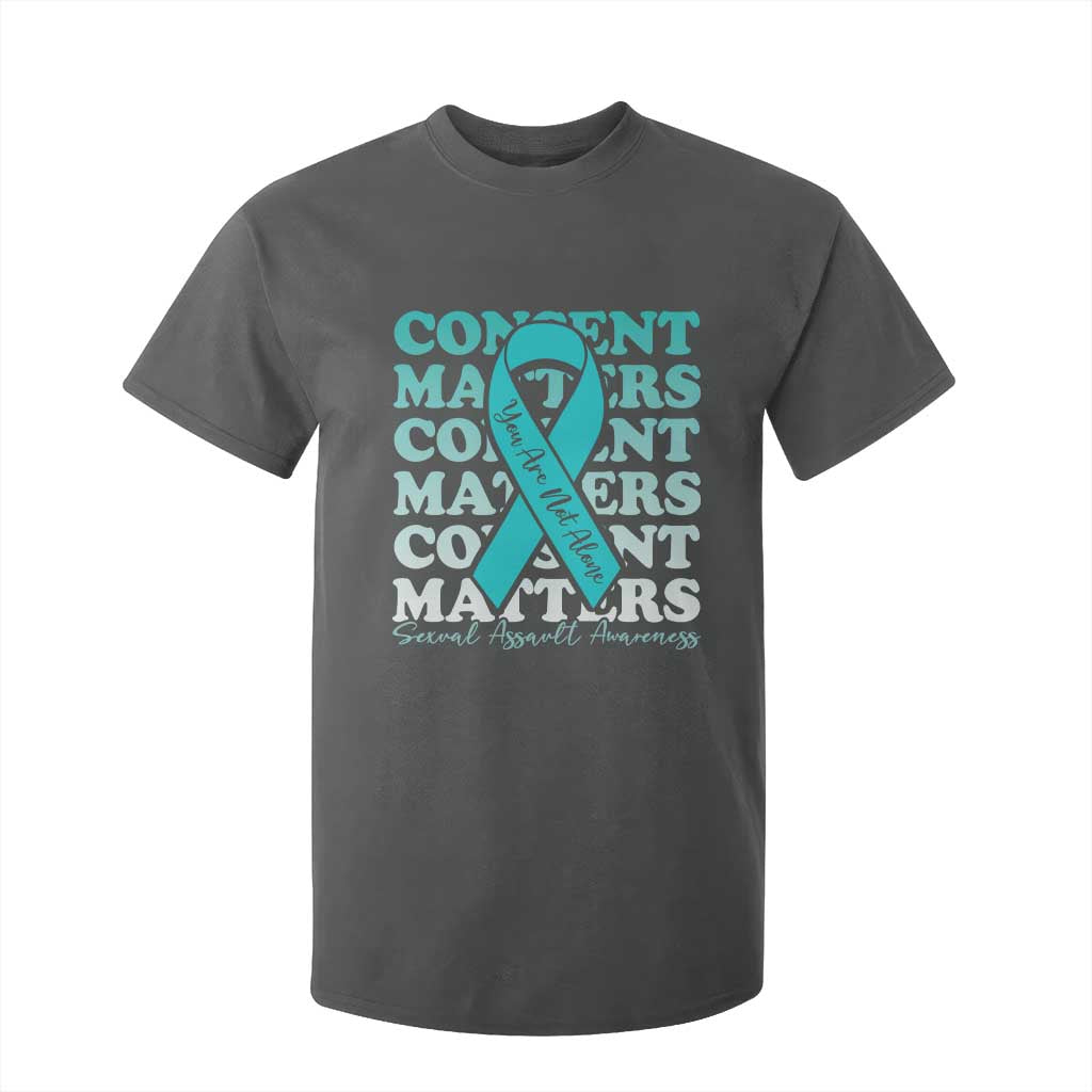 Sexual Assault Prevention Support T Shirt For Kid Teal Ribbon Consent Matters You Are Not Alone