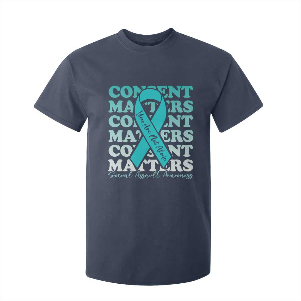 Sexual Assault Prevention Support T Shirt For Kid Teal Ribbon Consent Matters You Are Not Alone