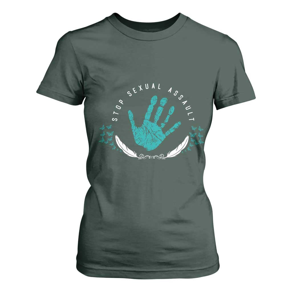 Stop Sexual Assault Support Survivors T Shirt For Women