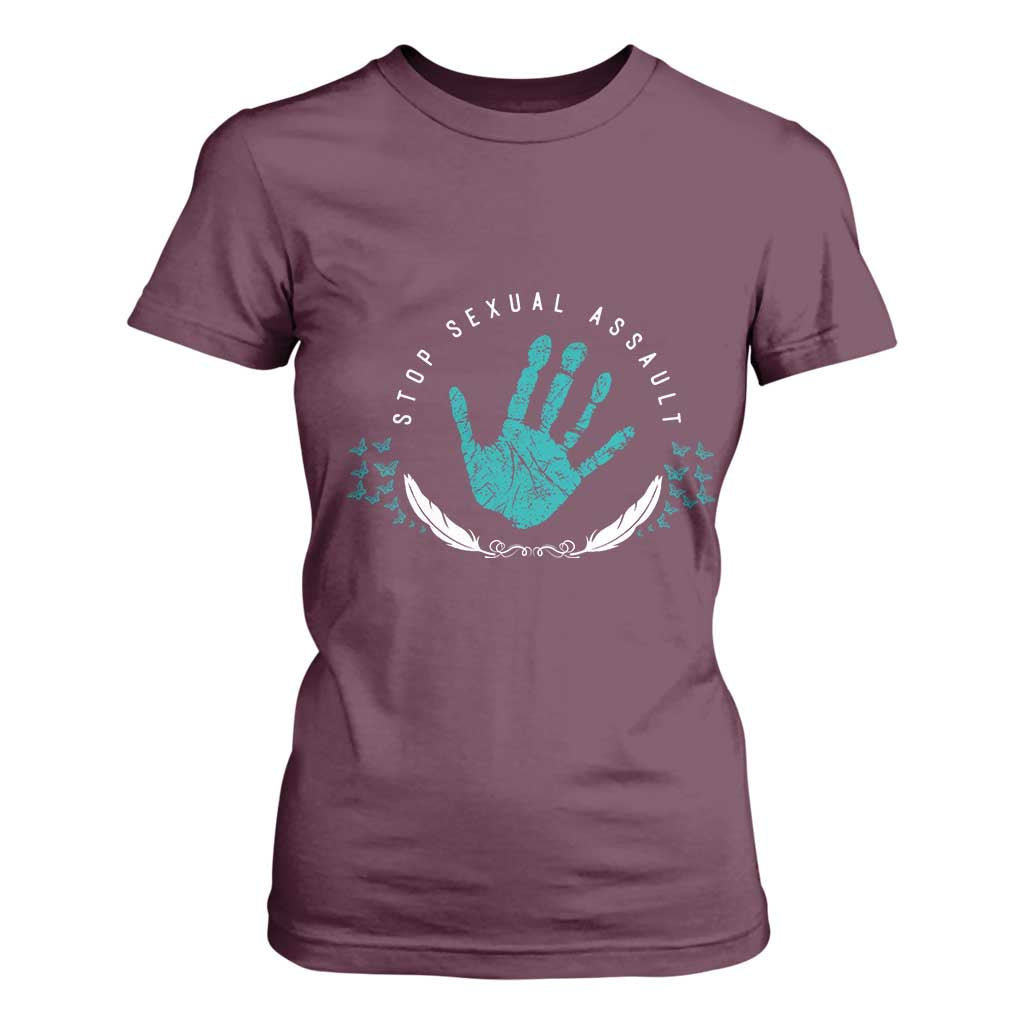 Stop Sexual Assault Support Survivors T Shirt For Women
