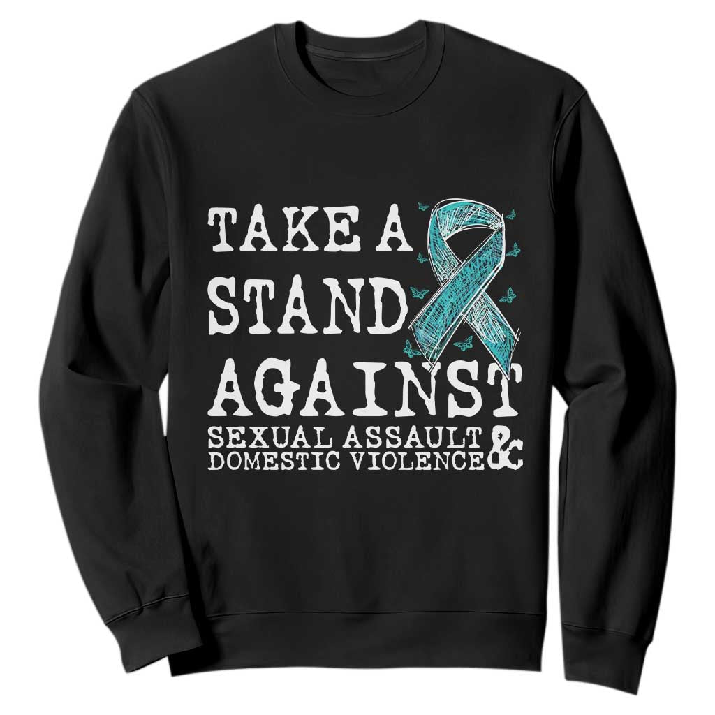 Sexual Assault Prevention Support Sweatshirt Stand Against Sexual Assault & Domestic Violence
